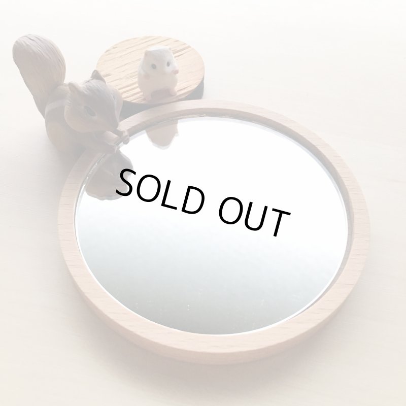 画像2: 木製手鏡 「source」 1+11＝さんとのコラボ作品　無垢材 9ｃｍ (2)