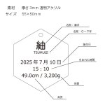 画像2: シンプル メモリアルキーホルダー 透明アクリル3ｍｍ 直径55ｍｍ 丸 命名書 名札 ネームプレート ベビー 赤ちゃん (2)