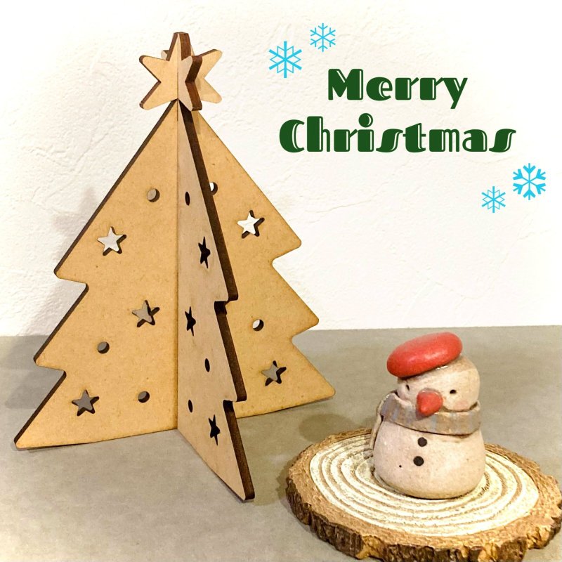 画像1: 【簡単組立】木製　クリスマスツリー (1)