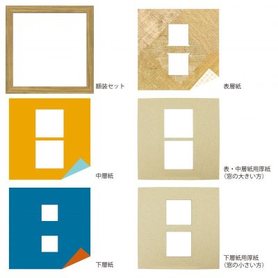 画像4: スクエア62W 台形 古紙風×小紋 Y
