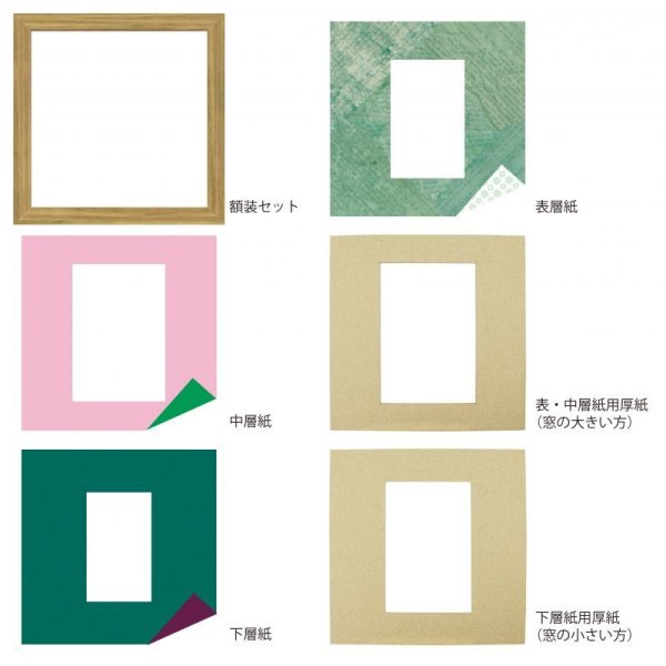 画像4: ポストカード 三角形 古紙風×小紋 G (4)