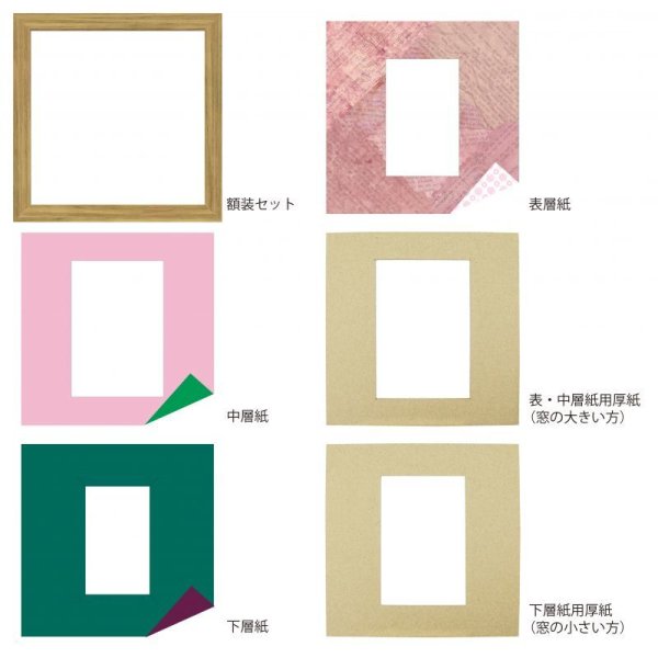 画像4: ポストカード 円形 古紙風×小紋 R (4)