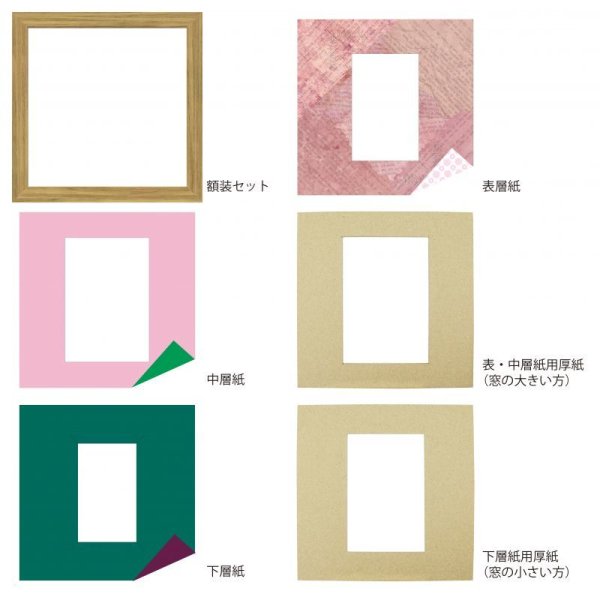 画像4: ポストカード 台形 古紙風×小紋 R (4)